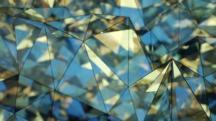 Fototapeta premium Futuristic glass construction 3D rendering with DOF