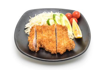 Japanese deep fried pork cutlet (tonkatsu set)