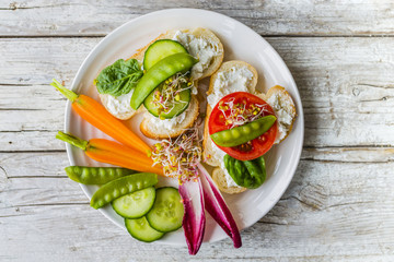 Delicious and healthy vegetarian breakfast. 