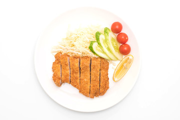 Japanese deep fried pork cutlet (tonkatsu set)