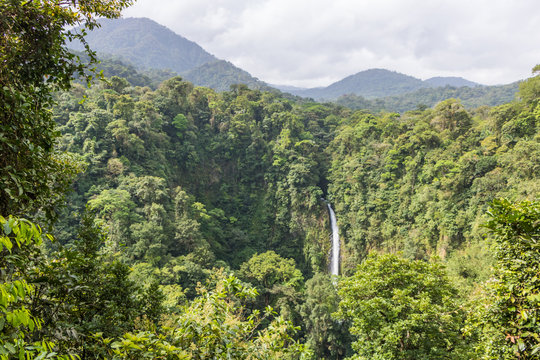 Waterfall in beautiful Costa Rican rainforest
