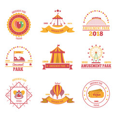 Amusement Park Emblems Set