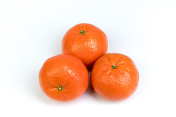 Ripe orange fresh mandarin isolated on white background.