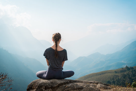 Yoga woman. Lotus pose.