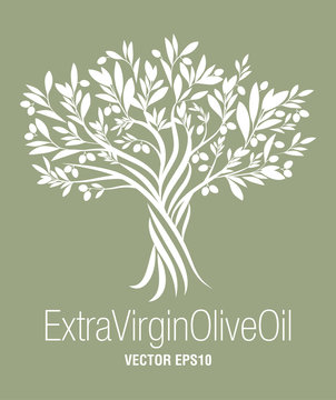 Olive Tree. Extra virgin olive oil symbol. Symbol of culture and Mediterranean food.
