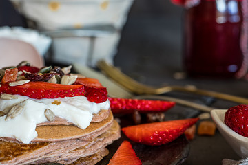 Pancakes with strawberry