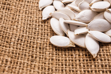 pumpkin seed oil on a rustic background