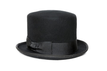 Black top hat isolated on white