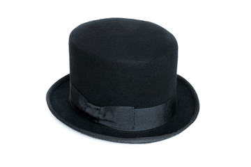 Black top hat isolated on white