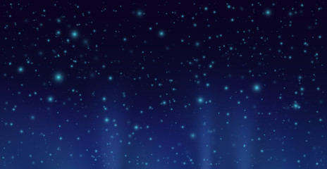 Fototapeta premium Dark sky with shining stars. Vector night sky background