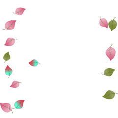 Cute  Pattern with Leaves for Greeting Card or Poster. Vector Background for Spring or Summer Design.