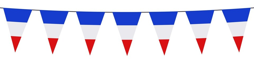Bannière. Guirlande, fanions, France