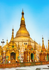 Shwedagon pagoda in Yangon. Myanmar.