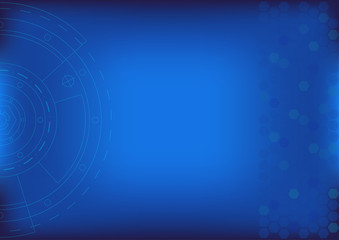 Digital technology background. Sci fi futuristic abstract background. Modern technology concept. Blue cosmic Design. Template for presentation, banner, flyer, infographics, business card A4 Vector