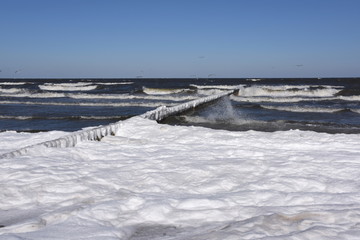 Obraz premium Insel Usedom, Winterstrand in Kölpinsee