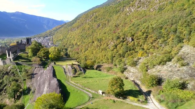 
Aerial 4K - Grosio - Valtellina (IT) - Castello - Parco delle incisioni Rupestri 