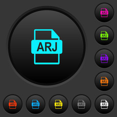 ARJ file format dark push buttons with color icons