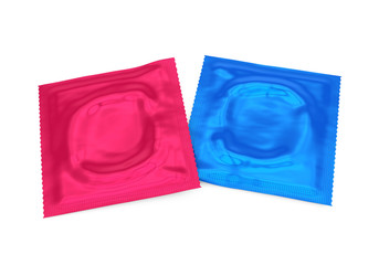 Condoms Foil Packaging Isolated