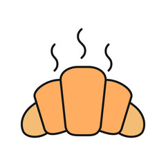Fresh croissant color icon