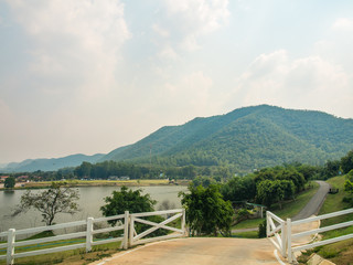 point for take a view of mountain and the lake