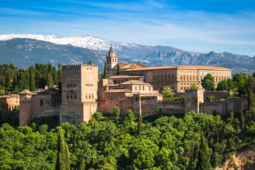 Fototapeta na wymiar View of the famous Alhambra, Granada, Spain.