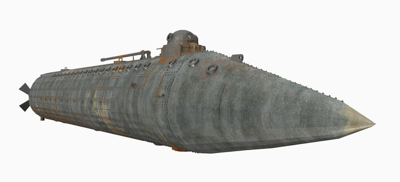 Unterseeboot aus dem amerikanischen Bürgerkrieg, Freisteller