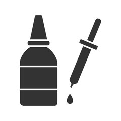 Eye drops and dropper glyph icon