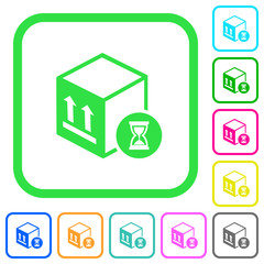Package delivery in progress vivid colored flat icons