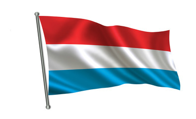 Luxembourg flag, A series of "Flags of the world." (The country - Luxembourg)