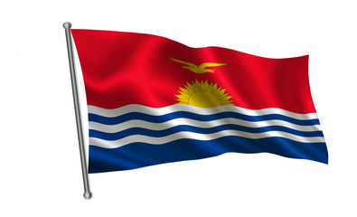 Kiribati flag. A series of "Flags of the world."  (The country - Kiribati flag)
