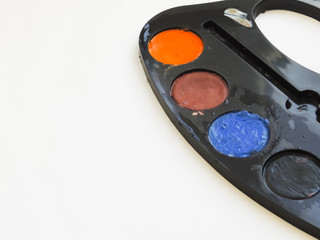 Colored paint on the art palette