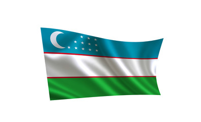 
Uzbekistan flag.  A series of 
