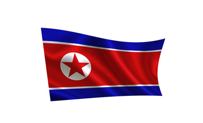 North Korea flag. A series of 