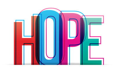  HOPE colourful vector letters icon