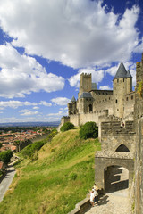 Fototapeta na wymiar La Cite Carcassonne Aude Languedoc-Roussillon France