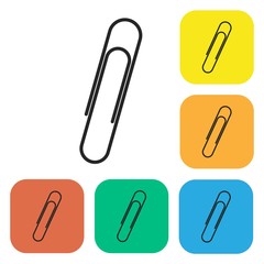 Paper clip icon. Flat isolated vector illustration on a white background.