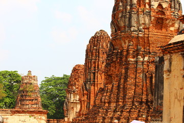 Beautiful Ayutthaya temples in Thailand.