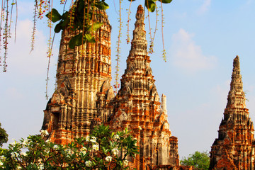 Beautiful Ayutthaya temples in Thailand.