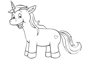 cute unicorn coloring page