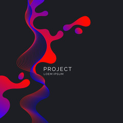 Bright poster with splatter. Illustration minimal flat style