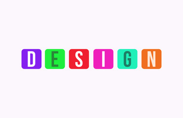 DESIGN Colorful Vector Letter  Alphabet Illustration Square Layout