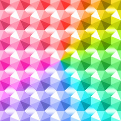 Fototapeta premium Stock Illustration - Rainbow colored 3D Gemstone Pattern, 3D Illustration, Bright Background.