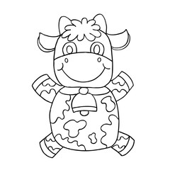Cow, coloring page.