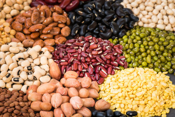 Different dry legumes for eating healthy, Prepared various dried beans for cooking