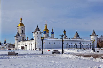Fototapeta na wymiar Seating (Exchange) yard. Ensemble of the Kremlin and the Court yard. Tobolsk. Tyumen region