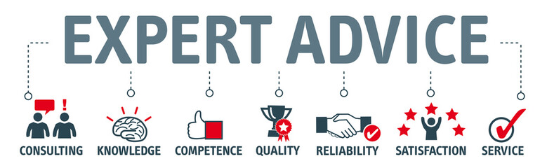 Banner expert advice concept