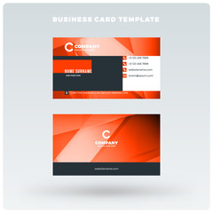 Double-sided horizontal business card template with abstract background. Vector mockup illustration. Stationery design
