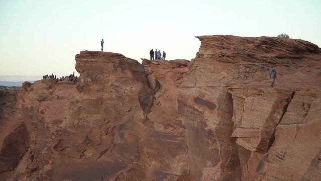 Tourists on the red cliffs