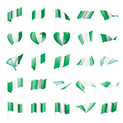 Obraz premium Nigeria flag, vector illustration