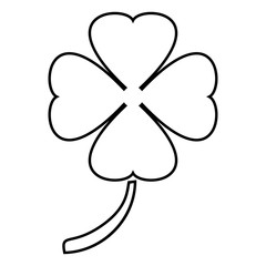 Clover icon black color illustration flat style simple image
